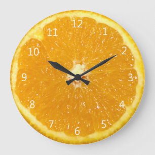 Orange Fruit Fresh Slice Large Clock