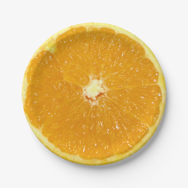 Orange Fruit Fresh Slice Paper Plate (Front)