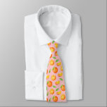 Orange Fruit Fun Watercolor Pattern Tie<br><div class="desc">This is a pattern of oranges from different angles. The oranges were coloured in watercolor. Fun design with pink background.</div>