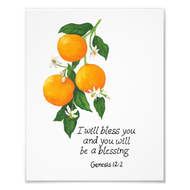 Orange Fruit Genesis 12:2 Photo Print (Front)