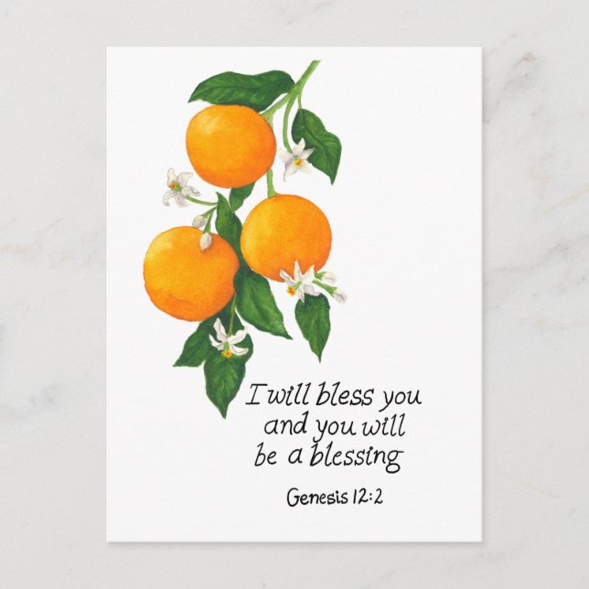 Orange Fruit Genesis 12:2 Postcard (Front)