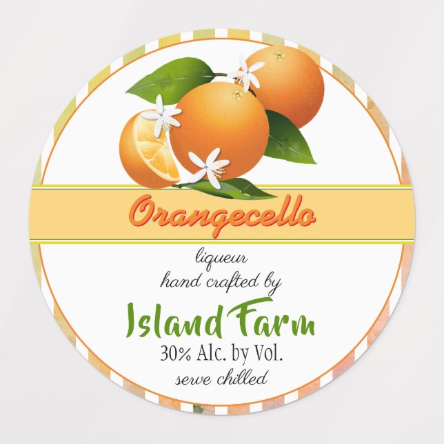 Orange Fruit Package Labels (Design 1)