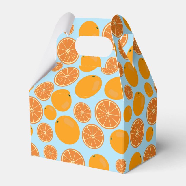 Orange Fruit Pattern Favor Box (Front Side)