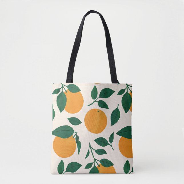 Orange Fruit Pattern Illustration Tote Bag (Front)