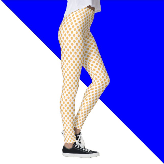 Orange Fruit Pattern Leggings (A pair of leggings with an orange fruit pattern)