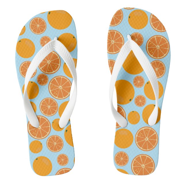 Orange Fruit Pattern Summer Flip Flops (Footbed)