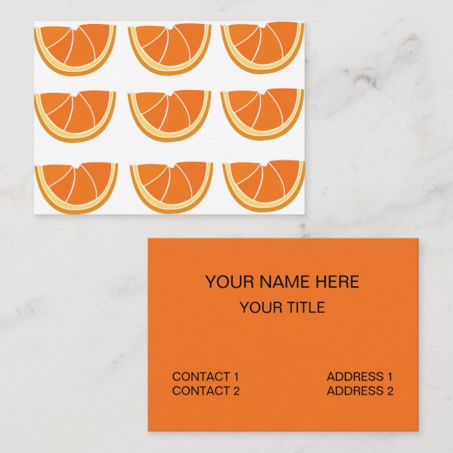 Orange Fruit Slice  Business Card (Front/Back)