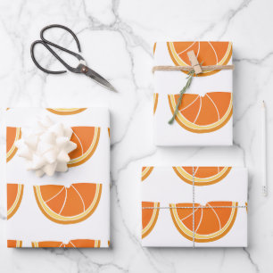 Orange Fruit Slice  Wrapping Paper Sheet