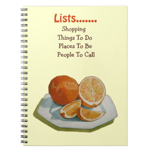 orange fruit still life picture reminder notebook