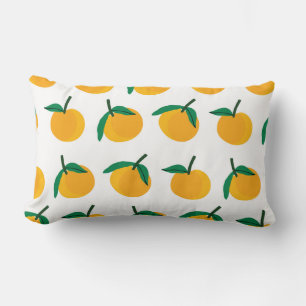 orange fruit with white background seamless patter lumbar pillow