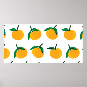 orange fruit with white background seamless patter poster