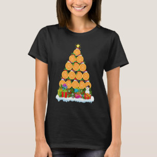 Orange Fruit Xmas Holiday Orange Christmas Tree T-Shirt