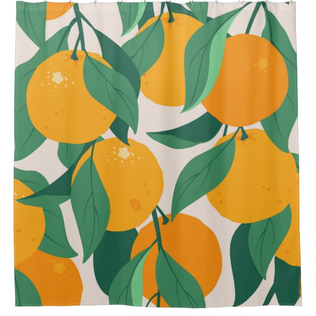 Orange fruits and leaves seamless pattern (Front)