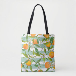 Orange Fruits Floral: Seamless Vintage. Tote Bag