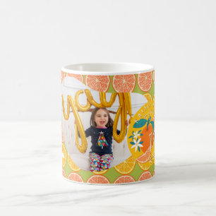 Orange Fruity Birthday Green Photo Coffee Mug