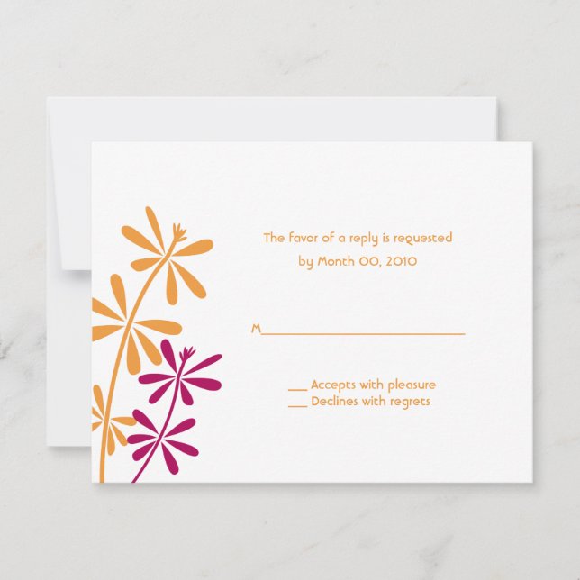 Orange & Fuchsia reply cards (Front)