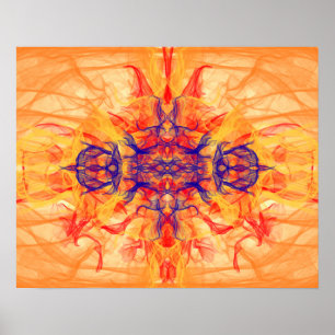 ORANGE FUMÉE - Art Fractal - Poster