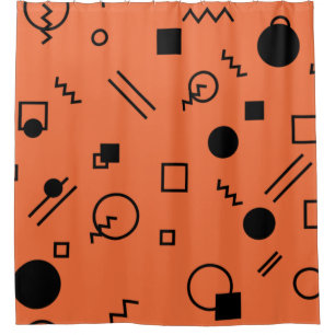 Orange, fun, trendy, geometric Memphis graphic