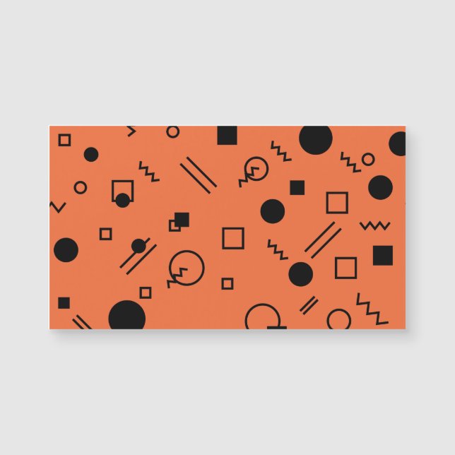 Orange, fun, trendy, geometric Memphis graphic (Front)