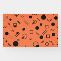 Orange, fun, trendy, geometric Memphis graphic