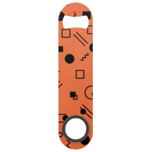 Orange, fun, trendy, geometric Memphis graphic Bar Key