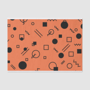 Orange, fun, trendy, geometric Memphis graphic Tissue Paper
