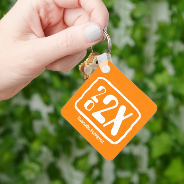 Orange Funky Class Year Keychain (Hand)