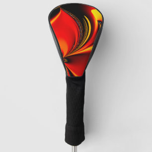 Orange Fury Fractal Golf Head Cover