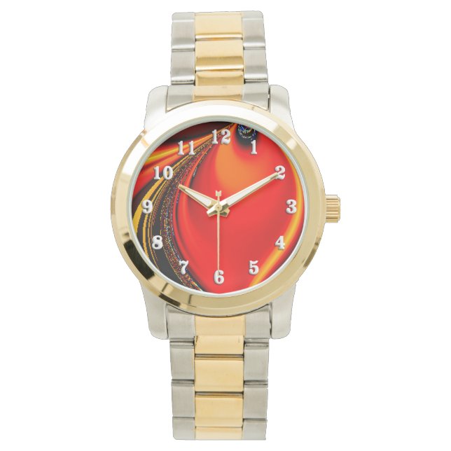 Orange Fury Fractal Watch (Front)