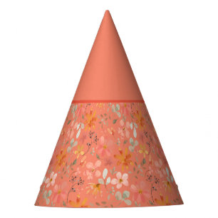 Orange garden thanksgiving pattern party hat