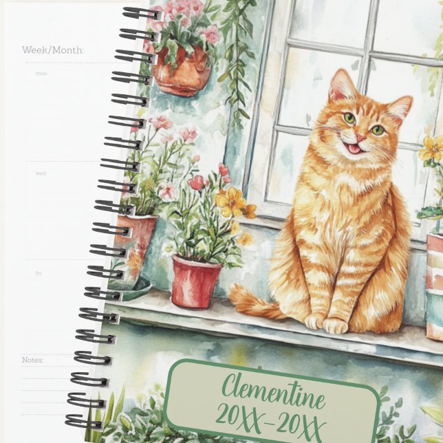 Orange Gardening Cat Undated Appointment Book Planner (Creator Uploaded)