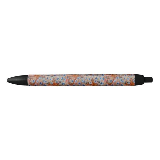 Orange Gecko Black Ink Pen (Front)