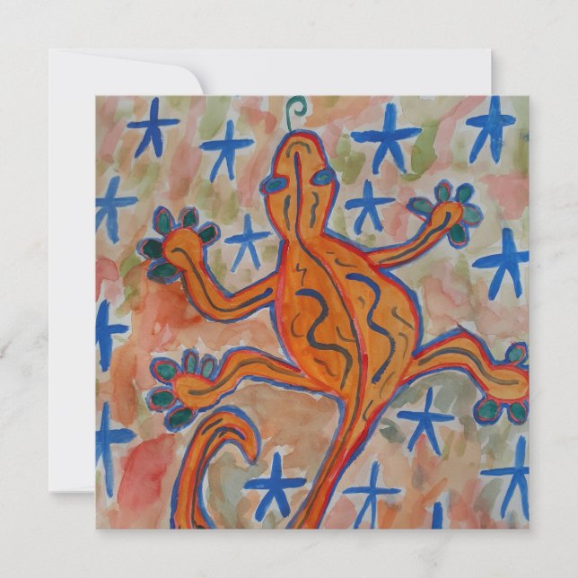 Orange Gecko Flat Card (Front)