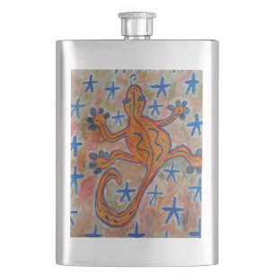 Orange Gecko Hip Flask