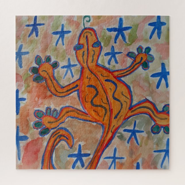 Orange Gecko Jigsaw Puzzle (Vertical)