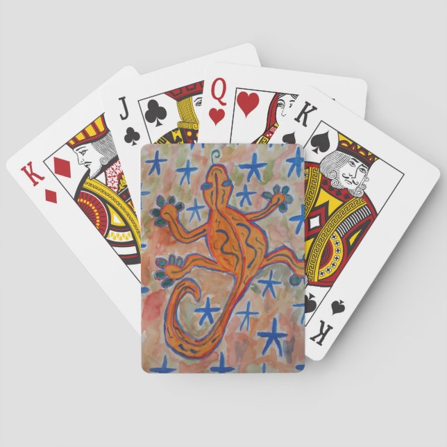 Orange Gecko Playing Cards (Back)