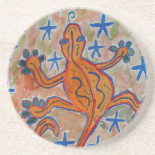 Orange Gecko Sandstone Coaster