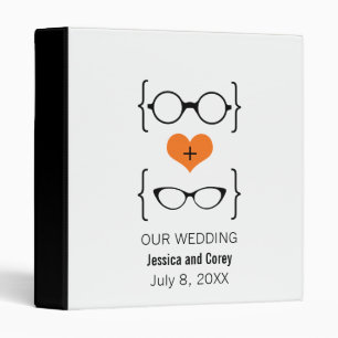 Orange Geeky Glasses Wedding Binder