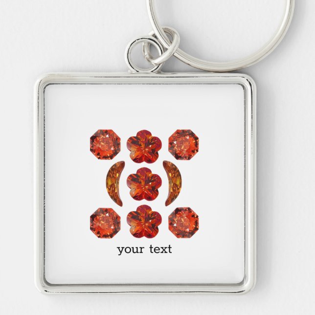 Orange Gemstone Art. Keychain (Front)