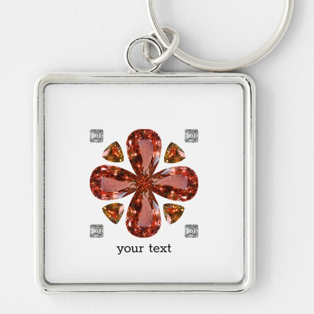 Orange Gemstone Diamond Art, Orange Keychain (Front)