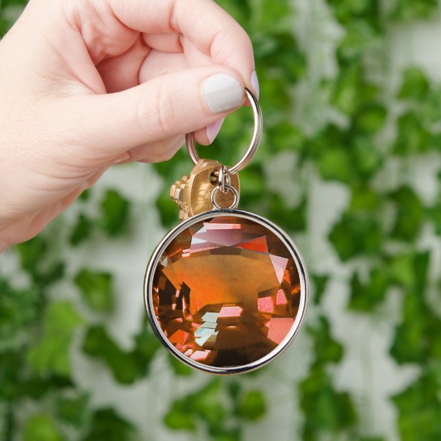 Orange Gemstone Keychain (Hand)