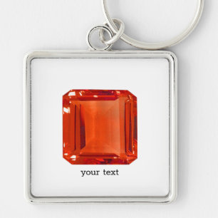 Orange Gemstone Pattern Keychain