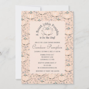 Orange Gender Neutral Little Pumpkin Baby Shower Invitation