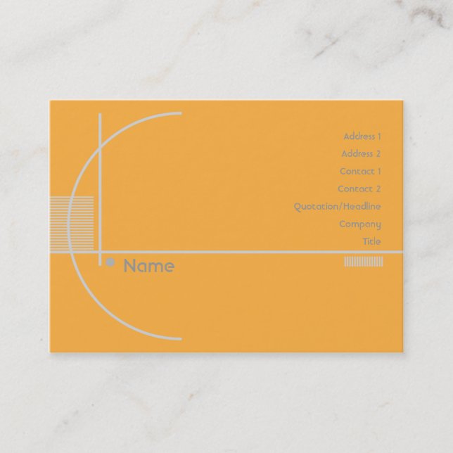 Orange Geometric - Chubby Business Card (Front)