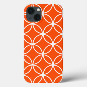 Orange Geometric Design Overlapping Circles iPhone 13 Case