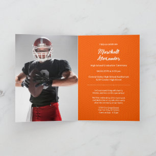 Orange Geometric Graduation Photo Invitation