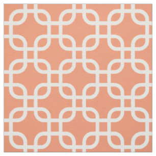 Orange Geometric Links Pattern Fabric