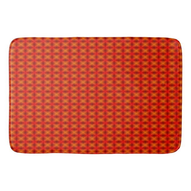 Orange Geometric Mesh Bath Mat (Front)