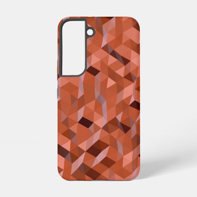 Orange Geometric Polygons Galaxy S22 Cases (Back)