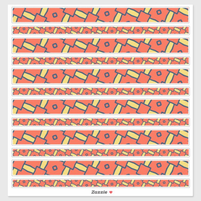 Orange Geometric Scrapbook Borders (Sheet)
